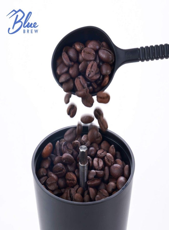 Blue Brew Coffee Grinder Manual, Hand Coffee Grinder w/Ceramic Burr & 15 Adjustable Coarseness, 2 Airtight Glass Jar with Lid, Portable Conical Burr Coffee Grinder for Camping, Home&Traveling (BB1007) - Image 4