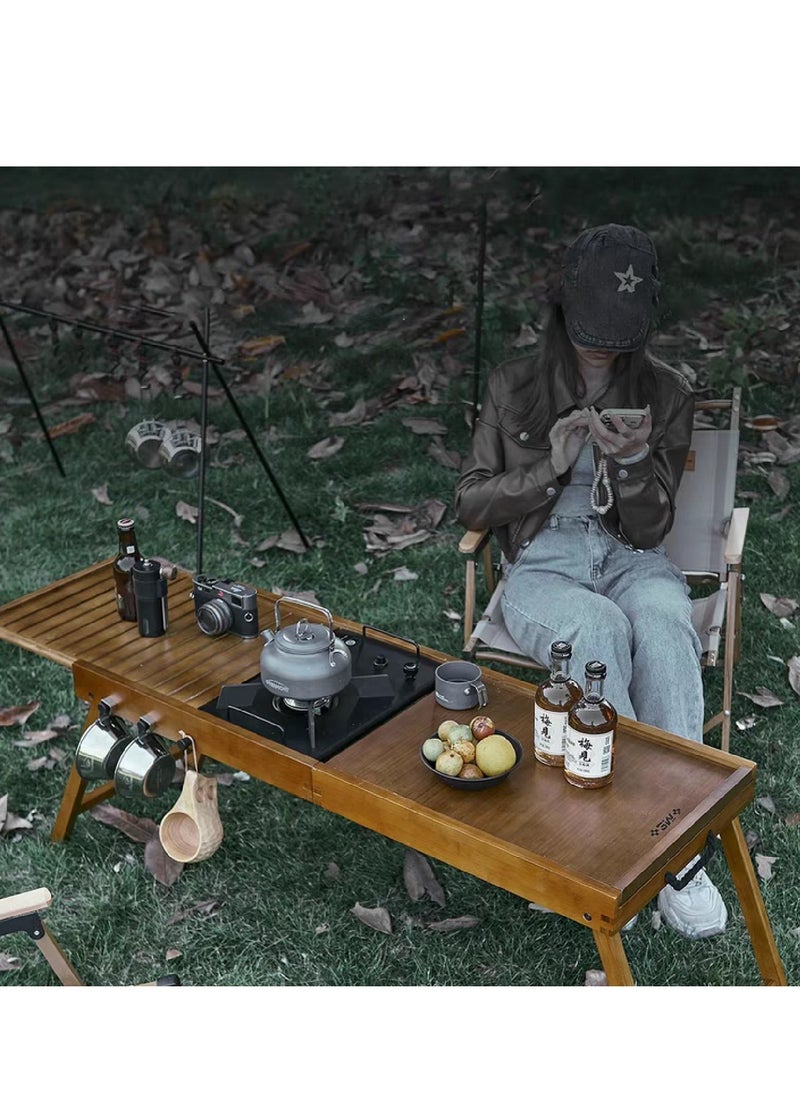 Manful Folding Wooden Camping Table  - Image 5