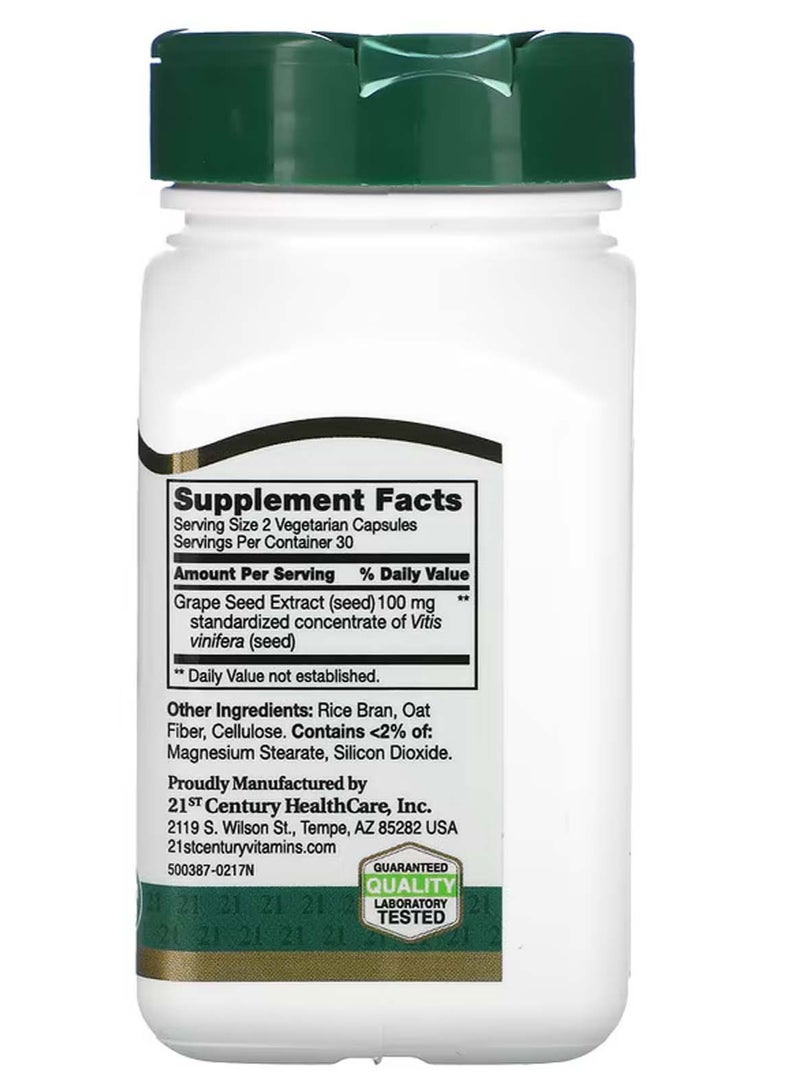 القرن الحادي والعشرون خلاصة بذور العنب - 60 كبسولة نباتية - Image 2