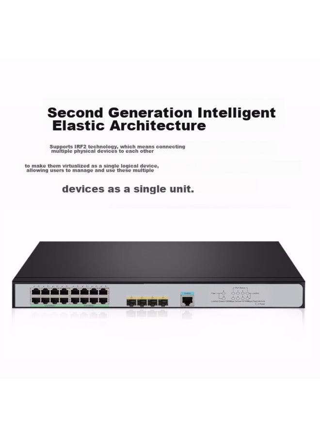 H3c S5016pv6-ei, 16 Gigabit Ethernet Ports + 4 Optical Ports, Full Gigabit Layer 2 Managed Enterprise-grade Network Switch, Ipv6/stacking/aggregation, Replacement For S5016pv5-ei - Image 2