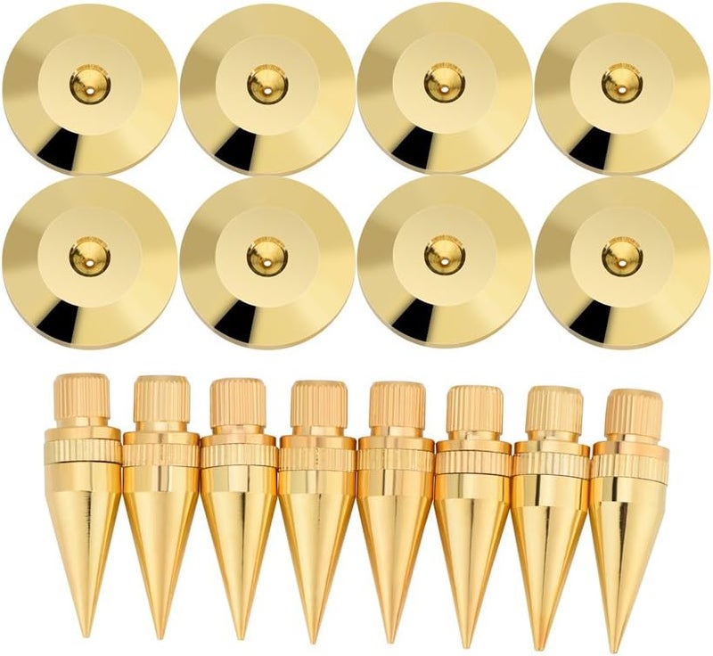 klarako Speaker Spike Pad Kit,  8 Pairs Pure Copper Spike Isolation Stand with Base Pad Feet Mat for Subwoofer CD Audio Amplifier (36mm) - Image 1