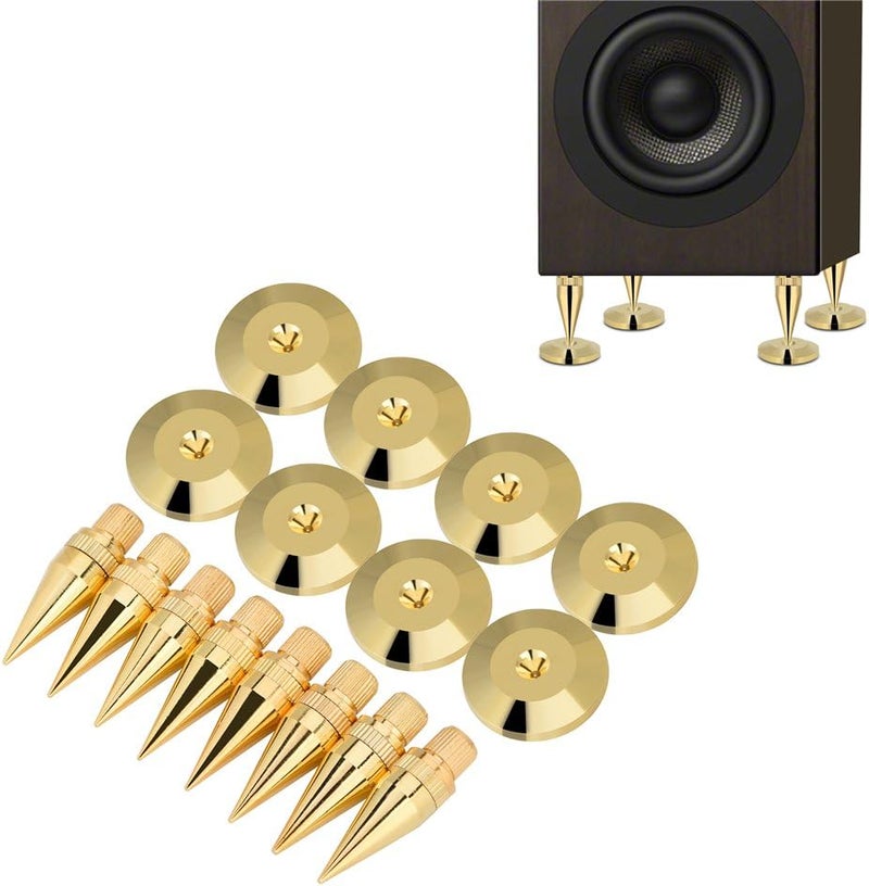 klarako Speaker Spike Pad Kit,  8 Pairs Pure Copper Spike Isolation Stand with Base Pad Feet Mat for Subwoofer CD Audio Amplifier (36mm) - Image 5