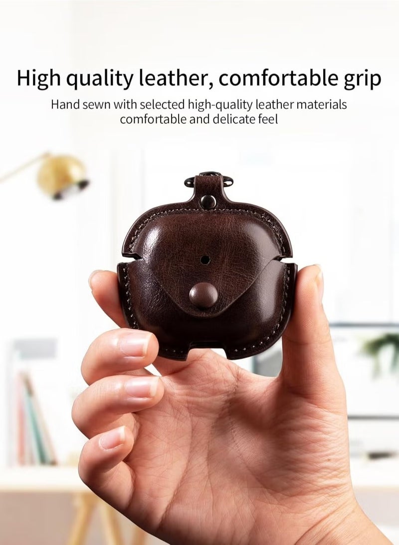 JAJEEK AirPods 4 2024 Case – PU Leather Anti-Scratch Protective Cover with Keyring, Stylish Case for AirPods 4 2024, Durable & Shockproof, Slim Fit Design - Image 2