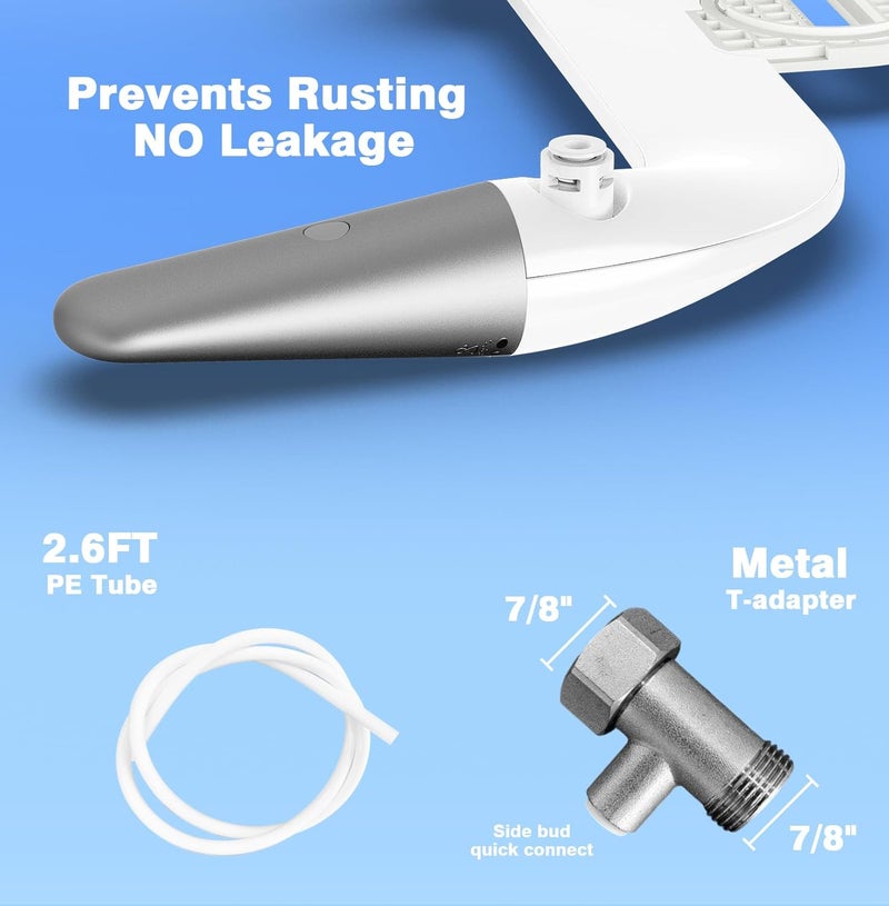 DCET Store Ultra-Slim Bidet Attachment for Toilet - Dual Nozzle (Frontal & Rear Wash), Adjustable Water Pressure, Non-Electric, Cold Fresh Water, Easy to Install, Fits Existing Toilets (White) - Image 5