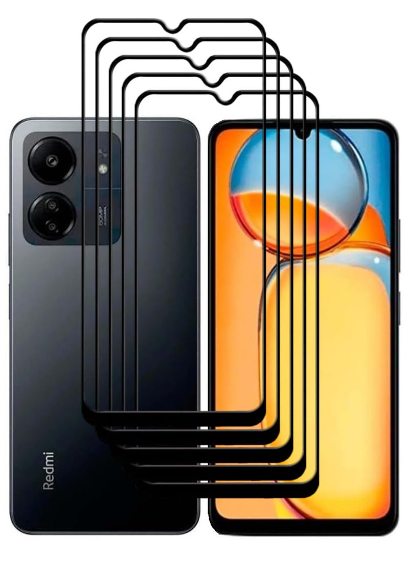 ACLIX 5 Pieces Antistatic ESD Dustproof Premium Quality High Definition Tempered Glass Screen Protector Designed For Xiaomi Redmi 13C - Image 1