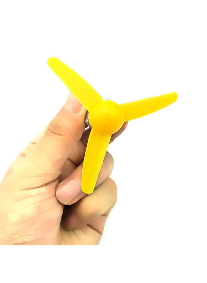 EUDAX Micro DC Motor 2mm Shaft Propeller with 3 Vanes 80mm Fan Shape for Fan Leaves Ship Model RC Boat DIY Airplane Science and Education Toys - Image 1