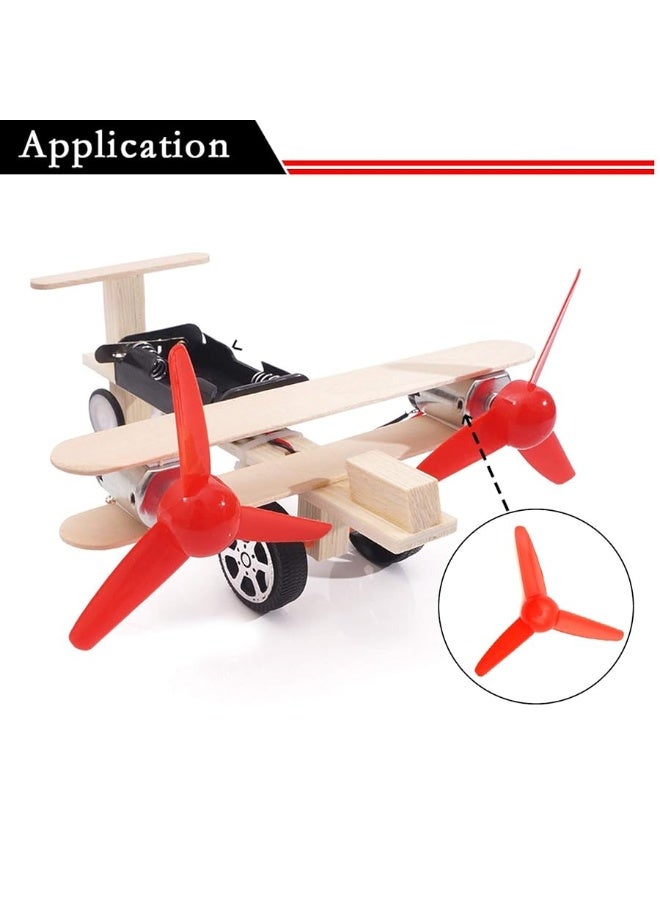 EUDAX Micro DC Motor 2mm Shaft Propeller with 3 Vanes 80mm Fan Shape for Fan Leaves Ship Model RC Boat DIY Airplane Science and Education Toys - Image 2