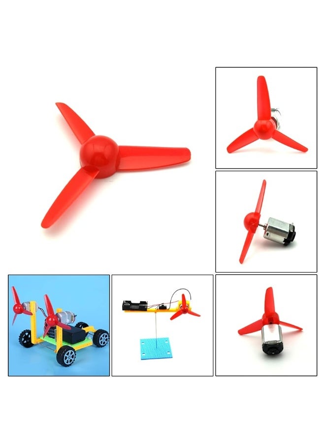 EUDAX Micro DC Motor 2mm Shaft Propeller with 3 Vanes 80mm Fan Shape for Fan Leaves Ship Model RC Boat DIY Airplane Science and Education Toys - Image 3