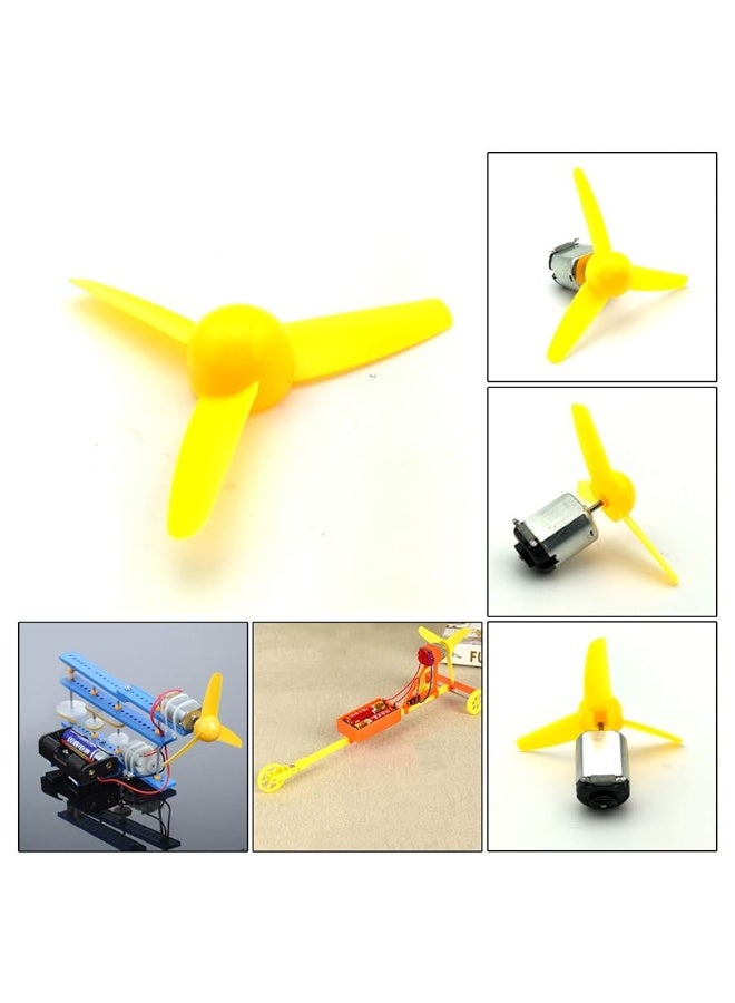EUDAX Micro DC Motor 2mm Shaft Propeller with 3 Vanes 80mm Fan Shape for Fan Leaves Ship Model RC Boat DIY Airplane Science and Education Toys - Image 5