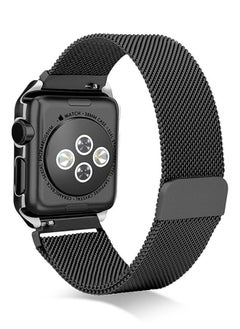 Generic Milanese Loop Stainless Steel Strap With Magnetic Clasp For Apple Watch Series 5/6/7 38/40/41 Blac  - Image 1
