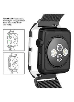 Generic Milanese Loop Stainless Steel Strap With Magnetic Clasp For Apple Watch Series 5/6/7 38/40/41 Blac  - Image 3