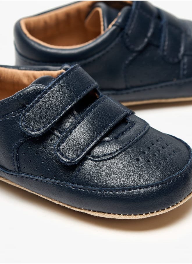 Solid Perforated Detail Booties with Hook and Loop Closure