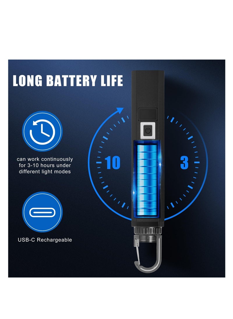 Super Bright LED Flashlights, Handheld Tactical Flashlights, Compact, USB Rechargeable, Multiple Lighting Modes for Hiking, Camping, Hurricane Outage - Image 3
