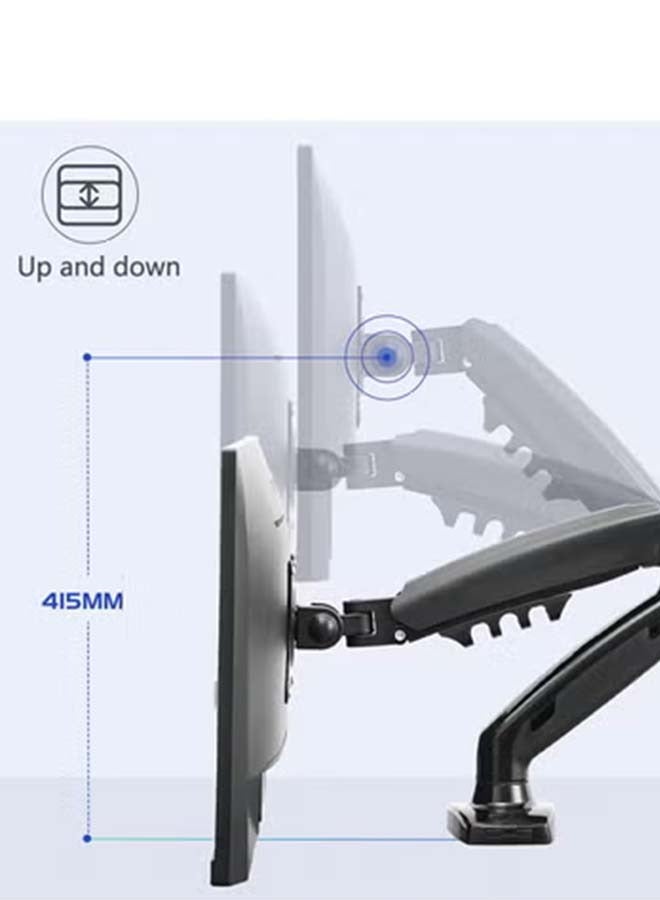 Oregon Desktop monitor standPneumatic armComputer screen baseAluminium alloy heightening standColour: Black - Image 1