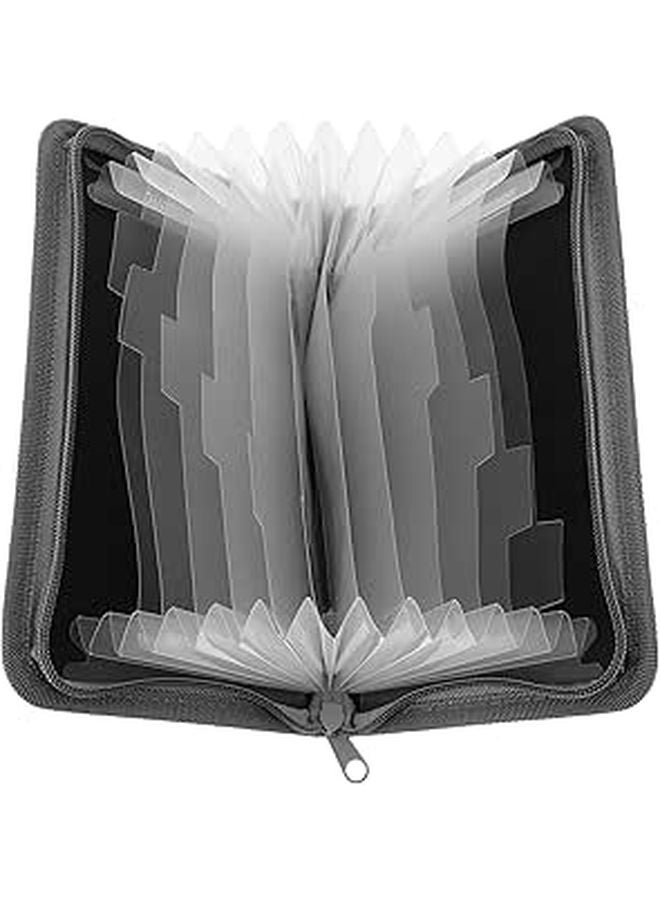 A6 Expandable Zippered Accordion File Organizer Portable Travel Document Folder With Inner Pockets - Image 1