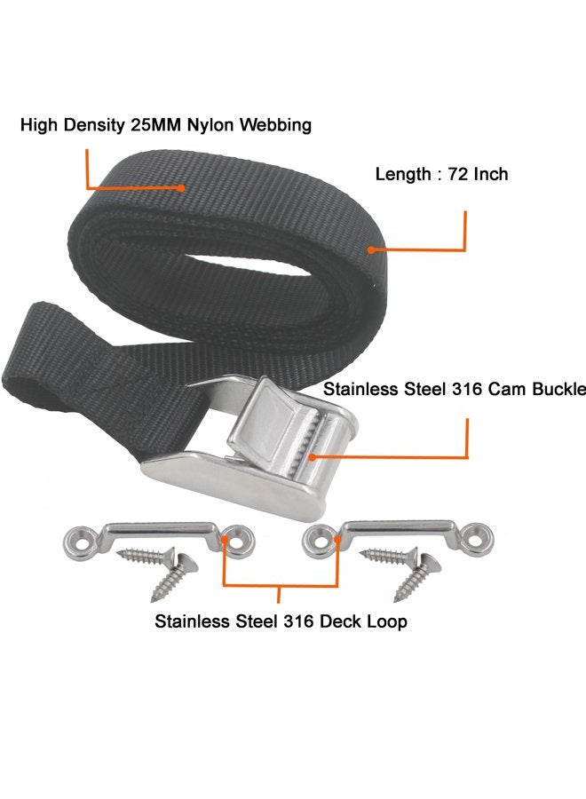 YYST 72 Inch Gas Tank Strap Fuel Tank Strap W/Stainless Steel Clamp and Deck Loops - Hardware Included - Image 2