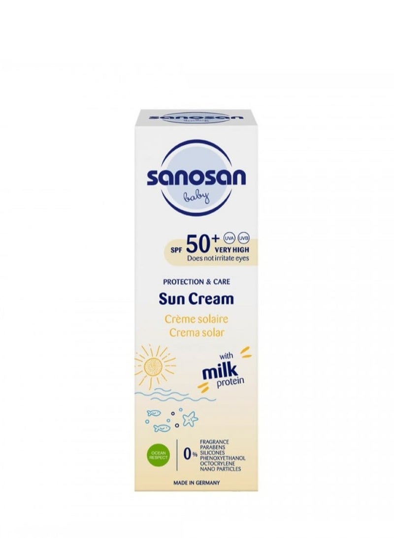 sanosan Sunscreen With High Protection Factor 50+ For Infants  Children And Adults  Characterized By A Pleasant Texture That Absorbs Quickly And Boes Not Leave A Water Resistant Residue 75 ml - Image 1