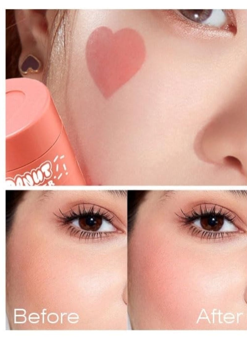 DONUT Rosy Cheeks Heart-Shaped Cushion Blusher for Flawless Glow Almond Peach - Image 4