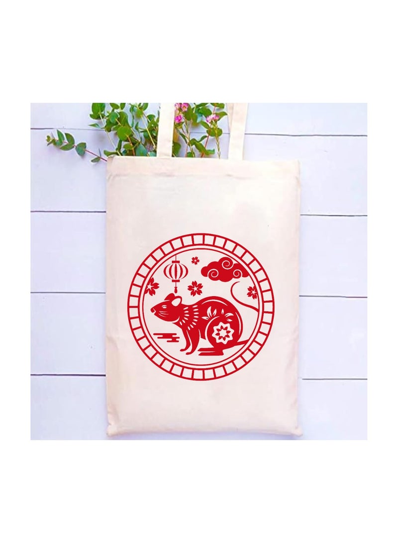 PRINTSHOP4ME Chinese Zodiac Symbols Cotton Bag-Eco-Friendly Canvas Cotton Tote Bag With Printed For Women-Reusable  Bag,Party Gift Idea,Cotton Gift Bag-Perfect For School,Office - Image 5
