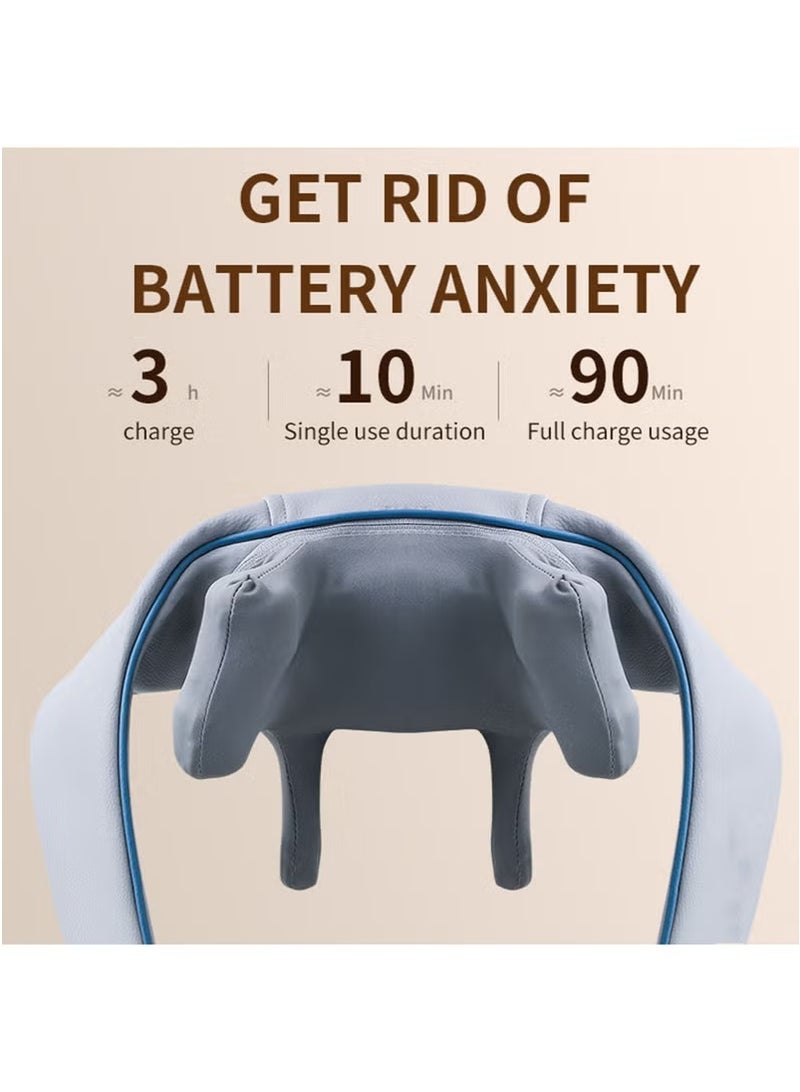 جهاز تدليك الرقبة والكتف مع حرارة الأشعة تحت الحمراء، شال تدليك كهربائي لتخفيف الألم، تصميم بدون استخدام اليدين - Image 3