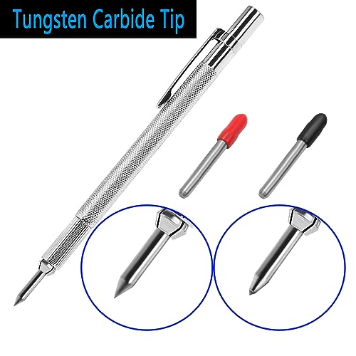 guti-more 2 Pack Tungsten Carbide Scriber with Magnet, with Extra 20 Replacement Marking Tip,Scribe Tool,Etching Engraving Pen for Glass/Ceramics/Metal Sheet - Image 4