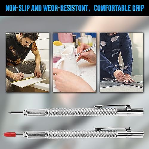 guti-more 2 Pack Tungsten Carbide Scriber with Magnet, with Extra 20 Replacement Marking Tip,Scribe Tool,Etching Engraving Pen for Glass/Ceramics/Metal Sheet - Image 5