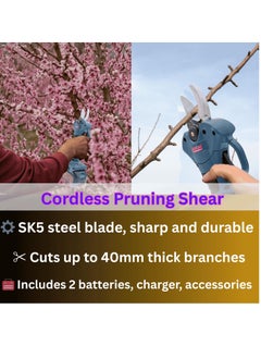 BONAI BONAI 88V Cordless Electric Pruning Shears – Heavy-Duty Tree & Branch Cutter with 2 Batteries  - Image 5