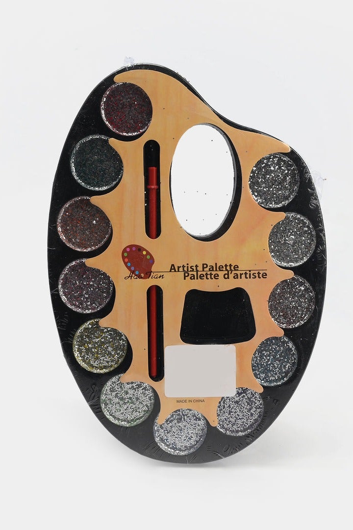 لوحة ألوان مائية جليتر للأطفال – 12 لون مع فرشاة