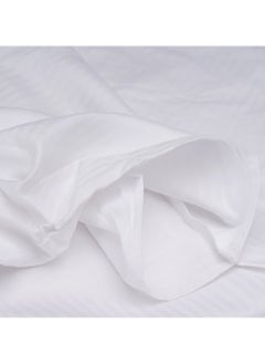 Home-Tex Design 2 Piece Stripe Hometex Design 250 Thread Count Satin Duvet Cover Set Percale - Optical White - Single - 1 Duvet Cover (160x220 cm) + 1 Pillow Cover (50x75 cm)  - Image 4