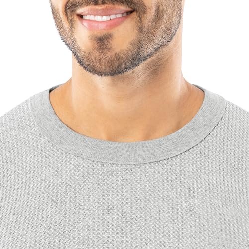 Indera Men's Traditional Waffle Thermal Underwear Long Sleeve Shirt, Heather Grey, Small - Image 2