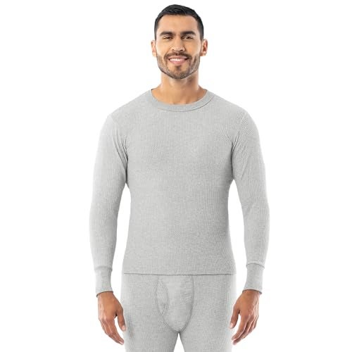 Indera Men's Traditional Waffle Thermal Underwear Long Sleeve Shirt, Heather Grey, Small - Image 5