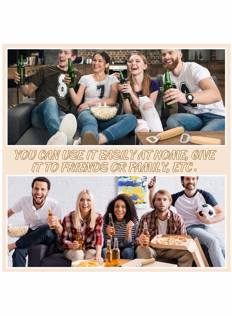 SOLARAE Stainless Steel Bottle Opener Bartender Wood Beer Opener Cider Wine Opener Bottle Opener with Wooden Handle Engraved Gift Set for Wedding Party Home Kitchen Bar Restaurant(20 Pcs) - Image 5