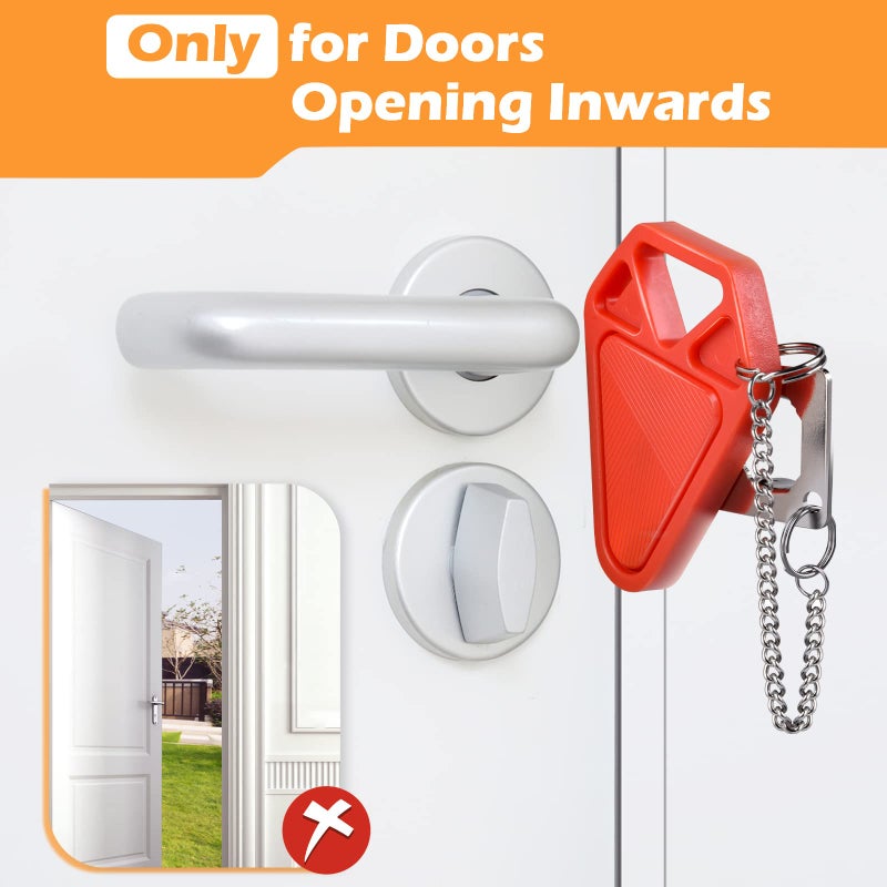 WINONLY Portable Door Lock Travel Door Locks for Hotel Rooms Apartment Locks Home Security Defender Door Lock Latch Extra Door Locker from Inside Safety Door Locks for Travelers Portable Lock for Door - Image 2