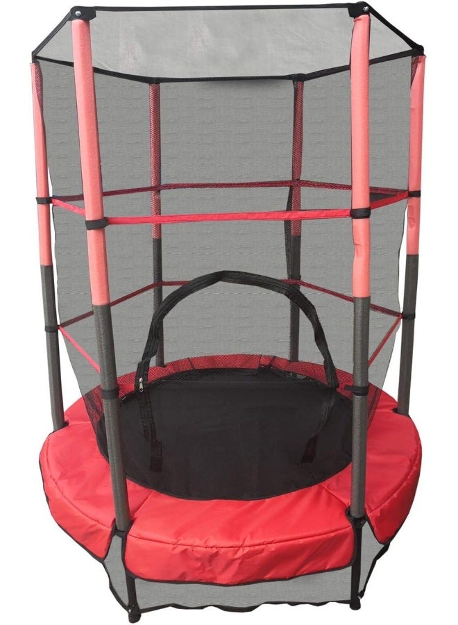 Cool Baby ترامبولين للأطفال عالي التحمل بطول 4.5 قدم و55 بوصة مع شبكة مغلقة وبطانة غطاء زنبركي ترامبولين خارجي ممتع لممارسة الرياضة في الصيف وألعاب مائية للأطفال - Image 2