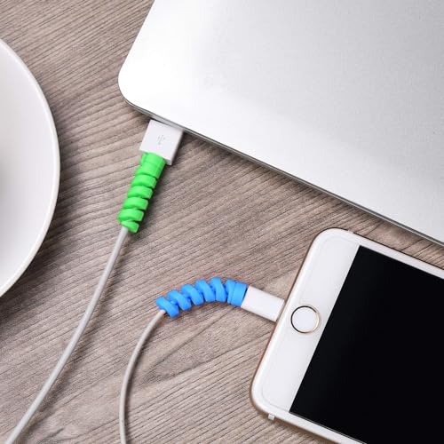 STRIFF 20 Pieces Spiral Multi Cable Protector Cord Saver for Mac Charger, iPhone Charger, Wire Protector, Lightweight Durable Flexible Wire Winder for Charging Cables Data Cables, Earphones - Image 3