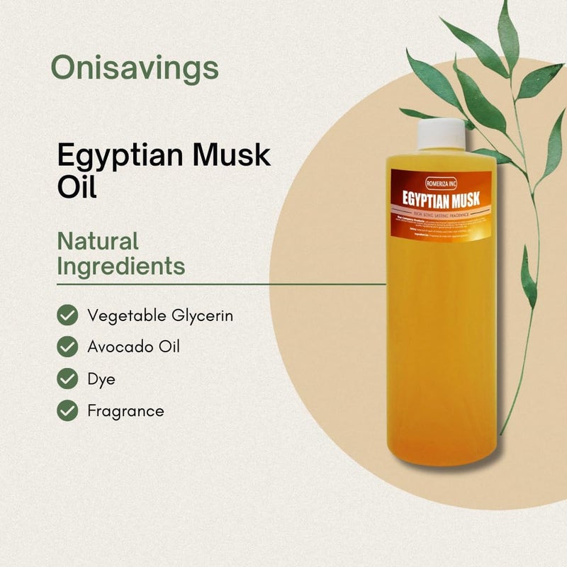 OniSavings Egyptian Musk Fragrance Oil Ideal for DIY Soap Making, Diffusers, Candles and Body Butters - Long-Lasting Fragrance Essential Oil Good Addition to Lotions and Creams - Image 2