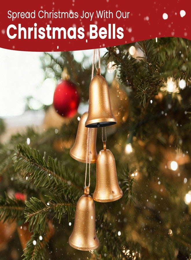 Camdeez Vintage Bells with Hanging Rope, Gold Hanging Decorative, Decorative Metal Bells for Weddings, Parties, and Christmas DIY Wreaths, Home Decor - Image 4