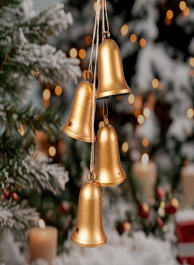 Camdeez Vintage Bells with Hanging Rope, Gold Hanging Decorative, Decorative Metal Bells for Weddings, Parties, and Christmas DIY Wreaths, Home Decor - Image 1