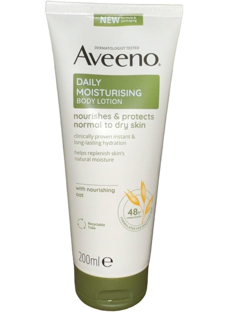 لوشن مرطب يومي للجسم مع الشوفان المهدئ والمطريات الغنية من افينو، مناسب للبشرة الحساسة، يغذي ويحمي البشرة العادية إلى الجافة، خالي من العطور، 200 مل