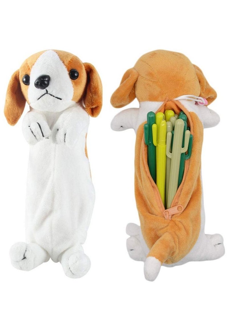 KASTWAVE 3D Dog Shape Pencil Pen Bag,  Soft Plush Toy Gifts for Kids (Labrador) - Image 1