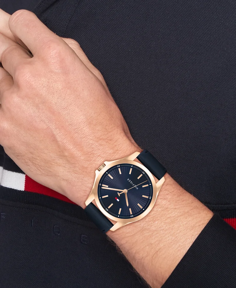 TOMMY HILFIGER Bruce Leather Strap Analog Watch