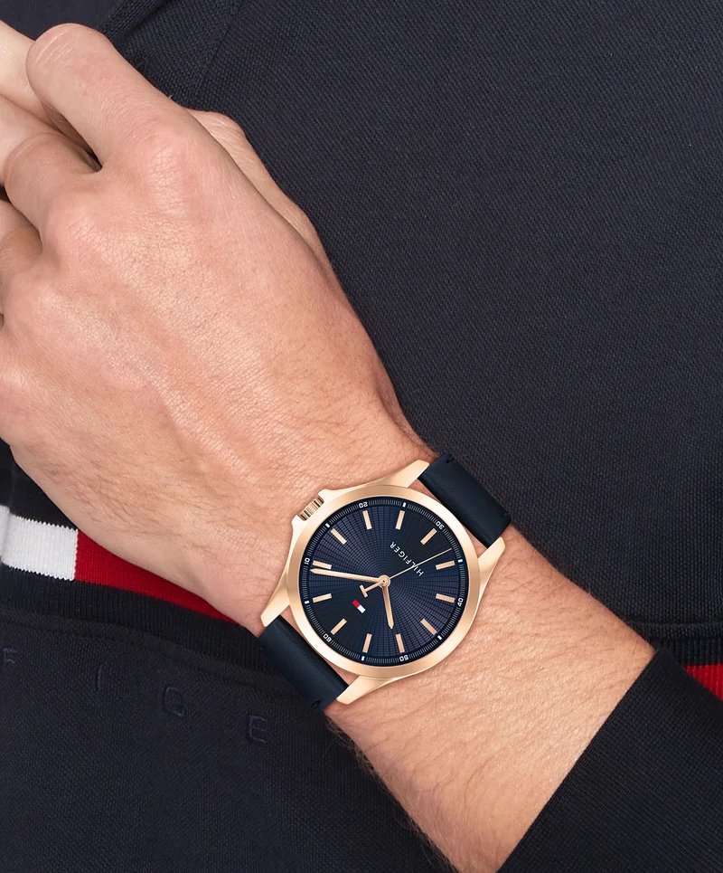 TOMMY HILFIGER Bruce Leather Strap Analog Watch