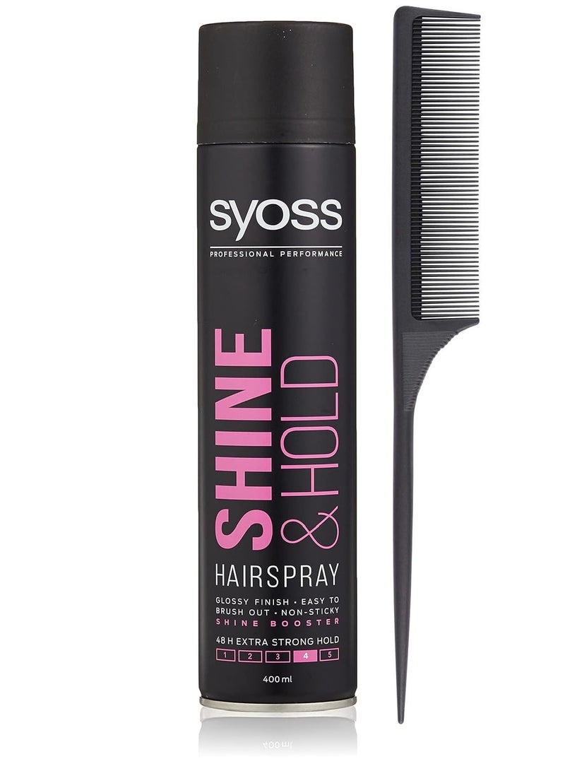 SYOSS Shine and Hold Hairspray 400ml with Comb - Image 1
