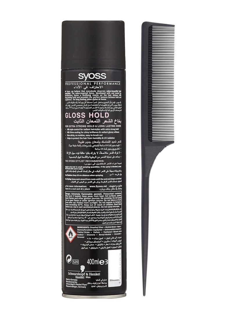 SYOSS Shine and Hold Hairspray 400ml with Comb - Image 2