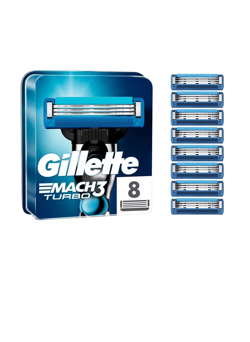 Gillette Mach3 Turbo Men's Razor Blade Refills 8pcs - Image 2