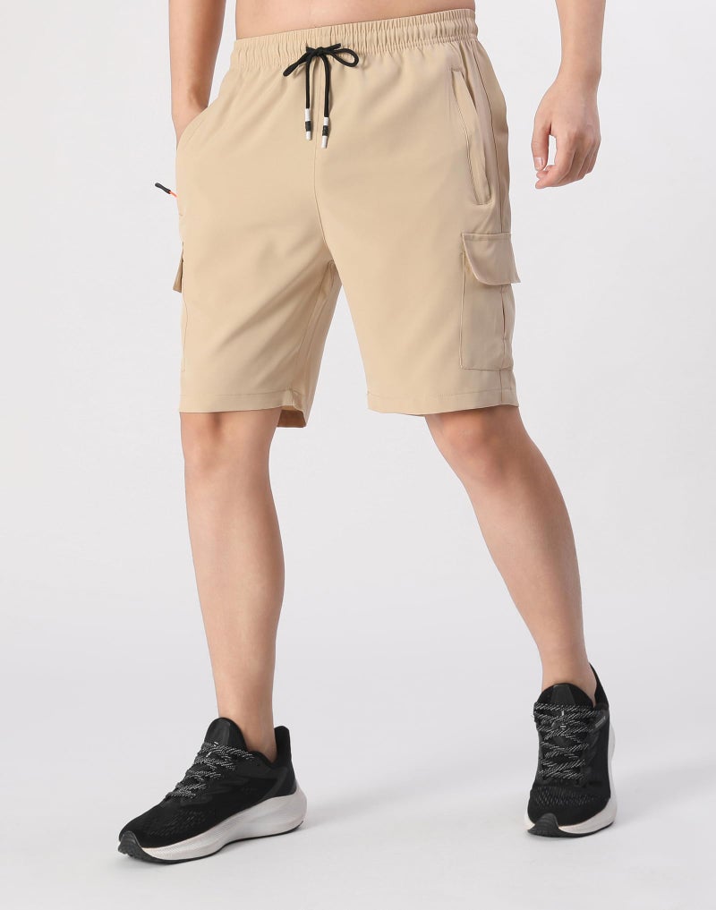 WaltZon Boys Cargo Shorts Youth Quick Dry Lightweight Pull-On Hiking Shorts for Sports Outdoor with Zipper Pockets(LL069-Khaki12) - Image 2