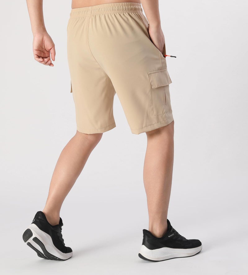 WaltZon Boys Cargo Shorts Youth Quick Dry Lightweight Pull-On Hiking Shorts for Sports Outdoor with Zipper Pockets(LL069-Khaki12) - Image 4