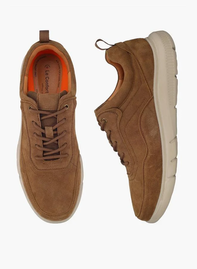 Le Confort Men Lace-Up Leather Ankle Sneakers