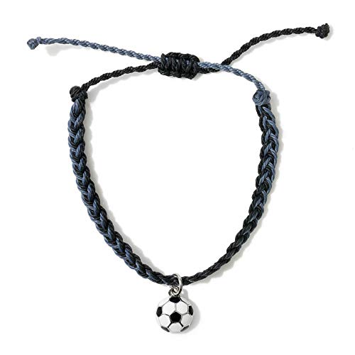 GIMMEDAT Soccer Jewelry Charm Bracelet Adjustable 7 Colors Bracelet 100% Waterproof Sports Mom Woman Fan Gift (Black) - Image 5