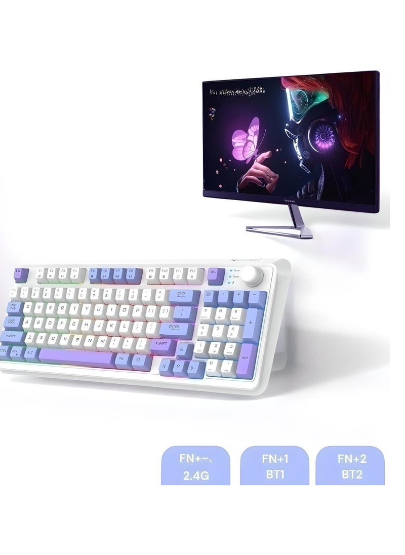 سراقطة - لوحة مفاتيح ألعاب إنجليزية بإضاءة RGB LED - لوحة مفاتيح ألعاب 94 مفتاح - لوحة مفاتيح ميكانيكية للرياضات الإلكترونية مع برنامج لنظامي ويندوز/ماك - Image 1
